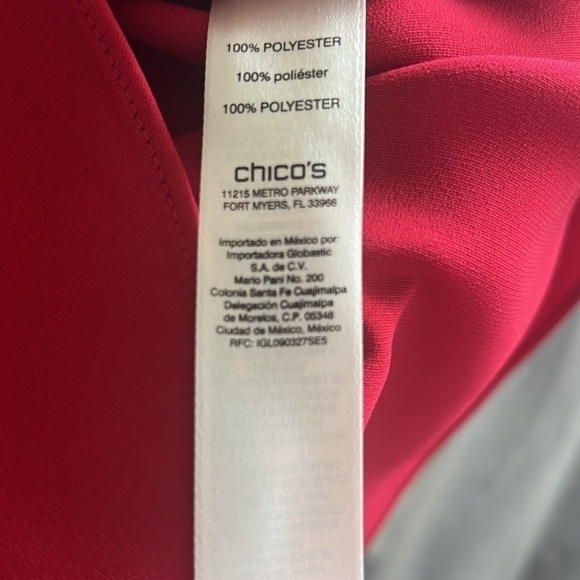 Beautiful Red Chico’s Blouse - Never Worn - Chico’s Size 1 / Medium - Picture 7 of 8